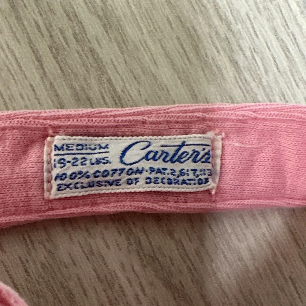 CARTER'S Overalls Pink Embroidered‎ Cat Size M/19-22lbs 100% Cotton Vintage